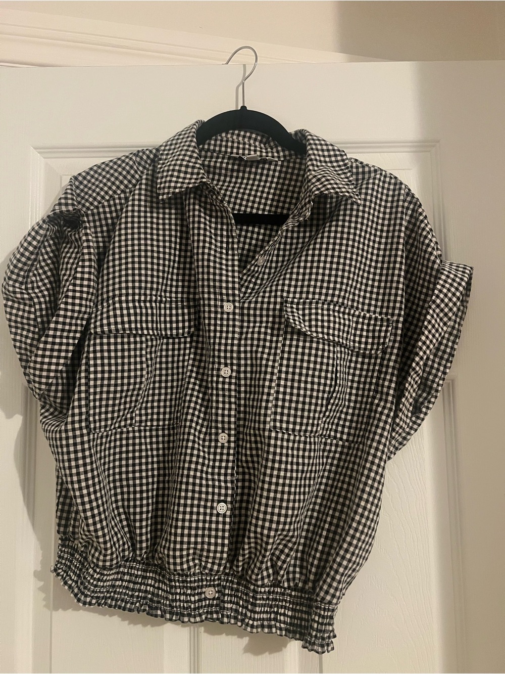 Steve Madden Black and White Gingham Shirt